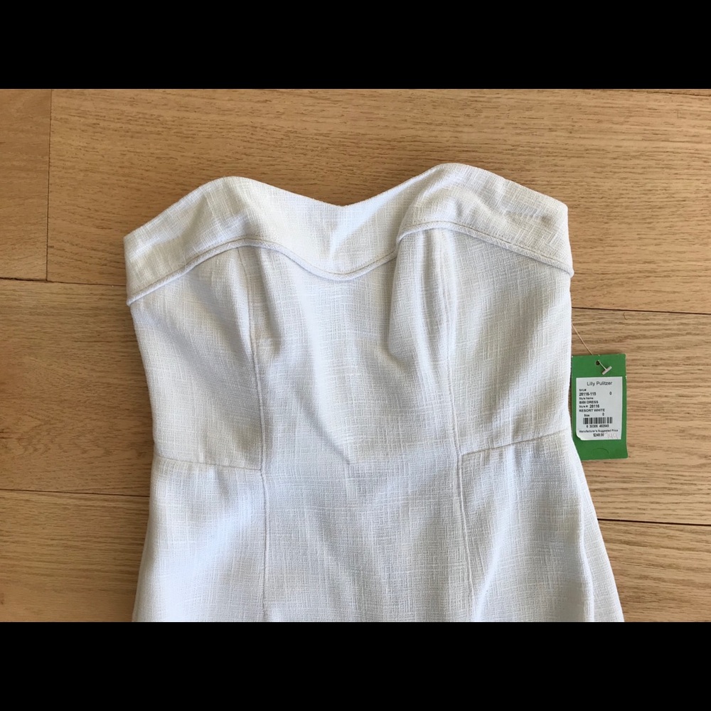 White strapless dress